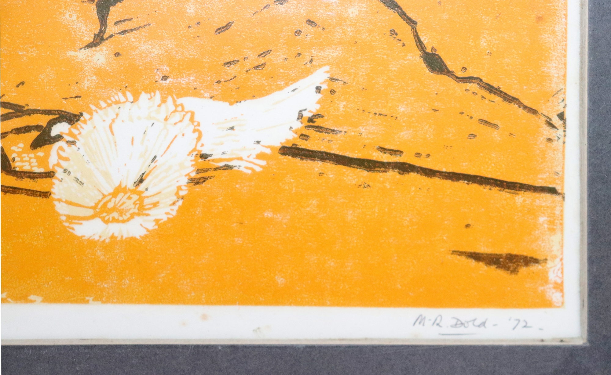 Artwork by Mary-Rose Dold, THE TOOLSHED, Made of linocut in colours