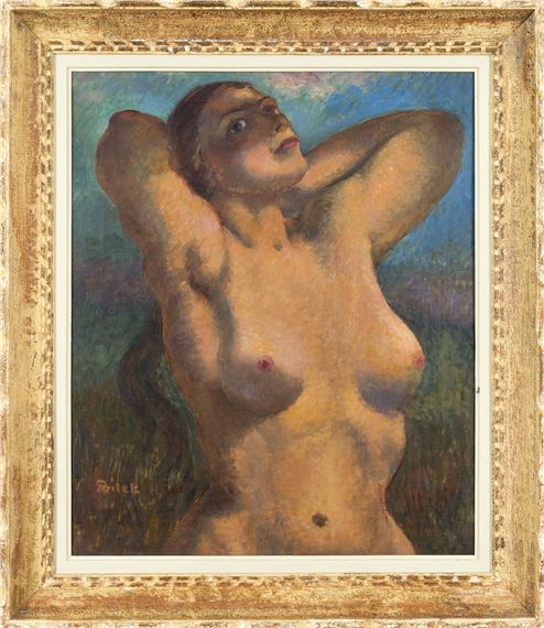 Female half nude by Alois Bílek