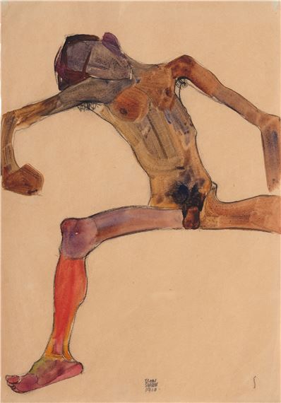 Sitzender männlicher Akt (Seated Male Nude) by Egon Schiele, 1910