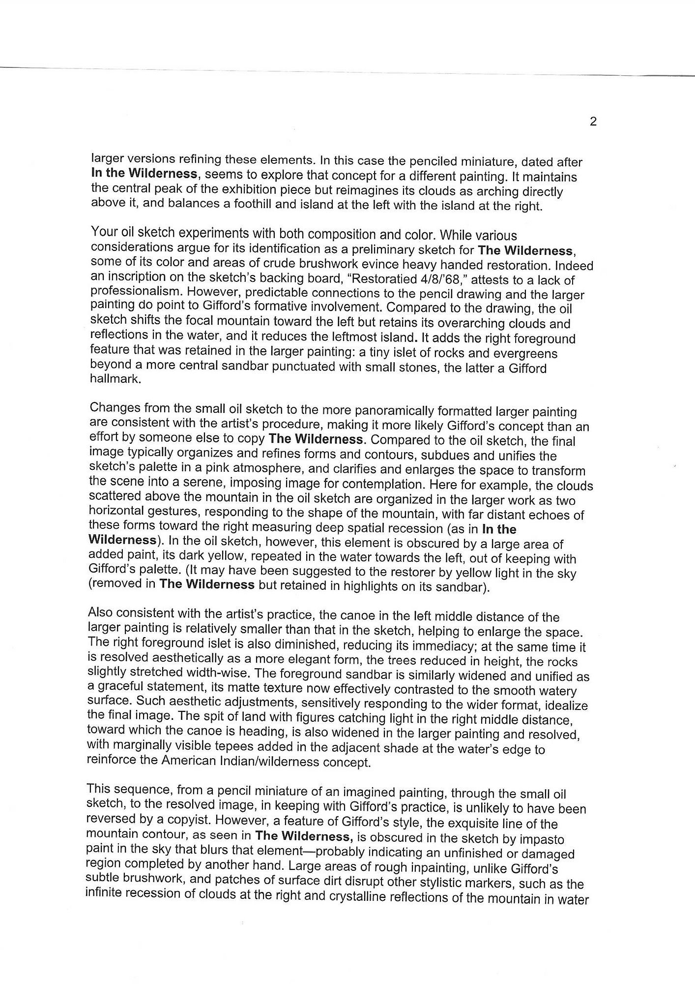 Artwork by Sanford Robinson Gifford, Wilderness Sketch, Made of oil on board