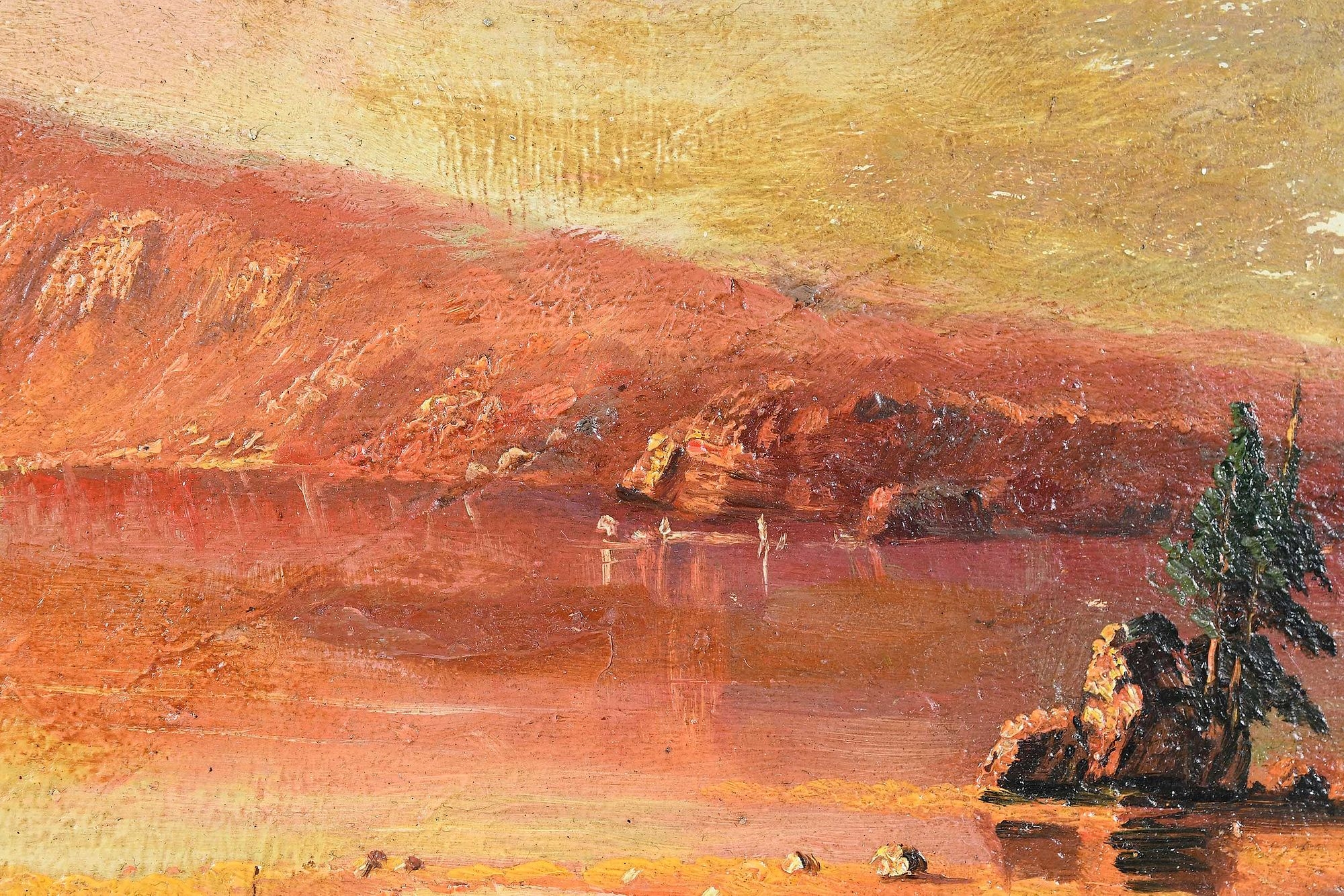 Artwork by Sanford Robinson Gifford, Wilderness Sketch, Made of oil on board