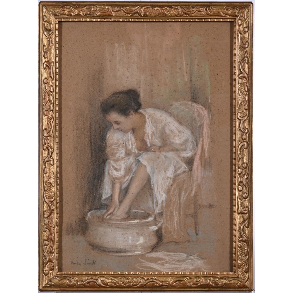 André Sinet | Femme assise à la toilette | MutualArt
