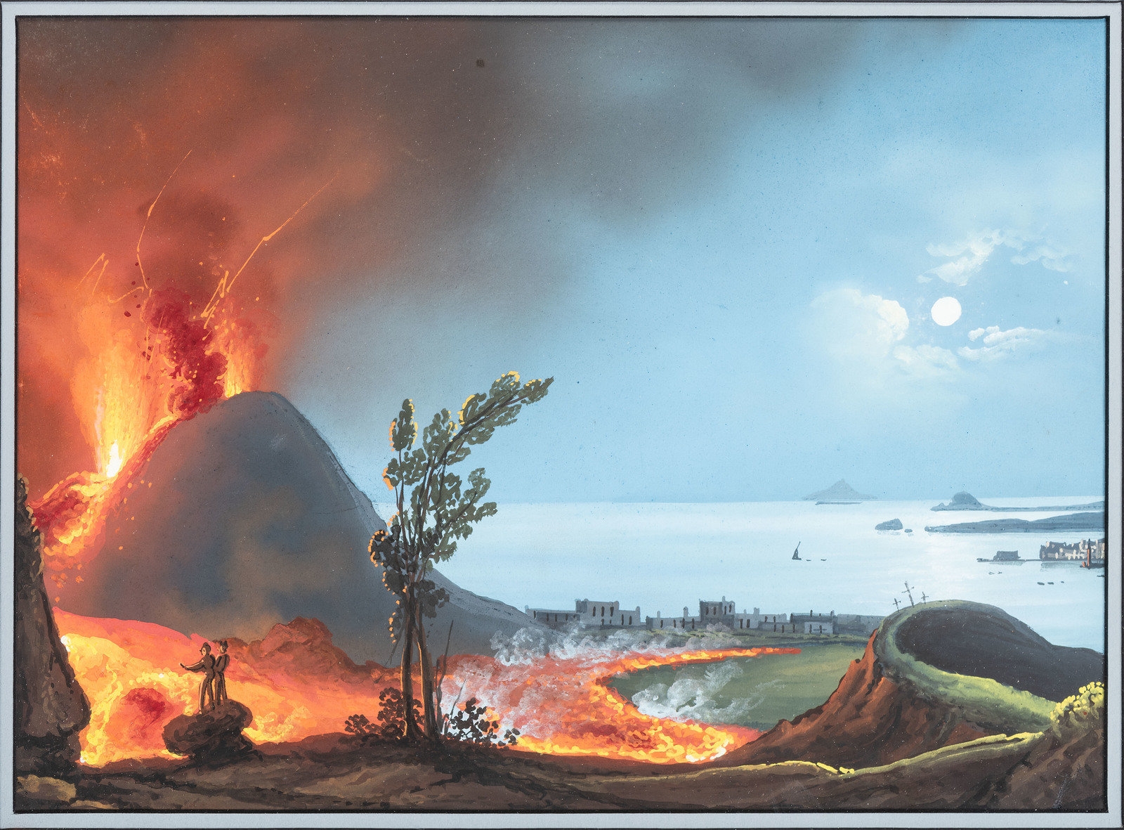 M. Mauton | Four Works: Views of the Bay of Naples with Volcanic ...