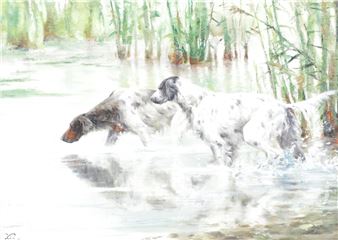 Jachthonden in landshap - Richárd Kiss