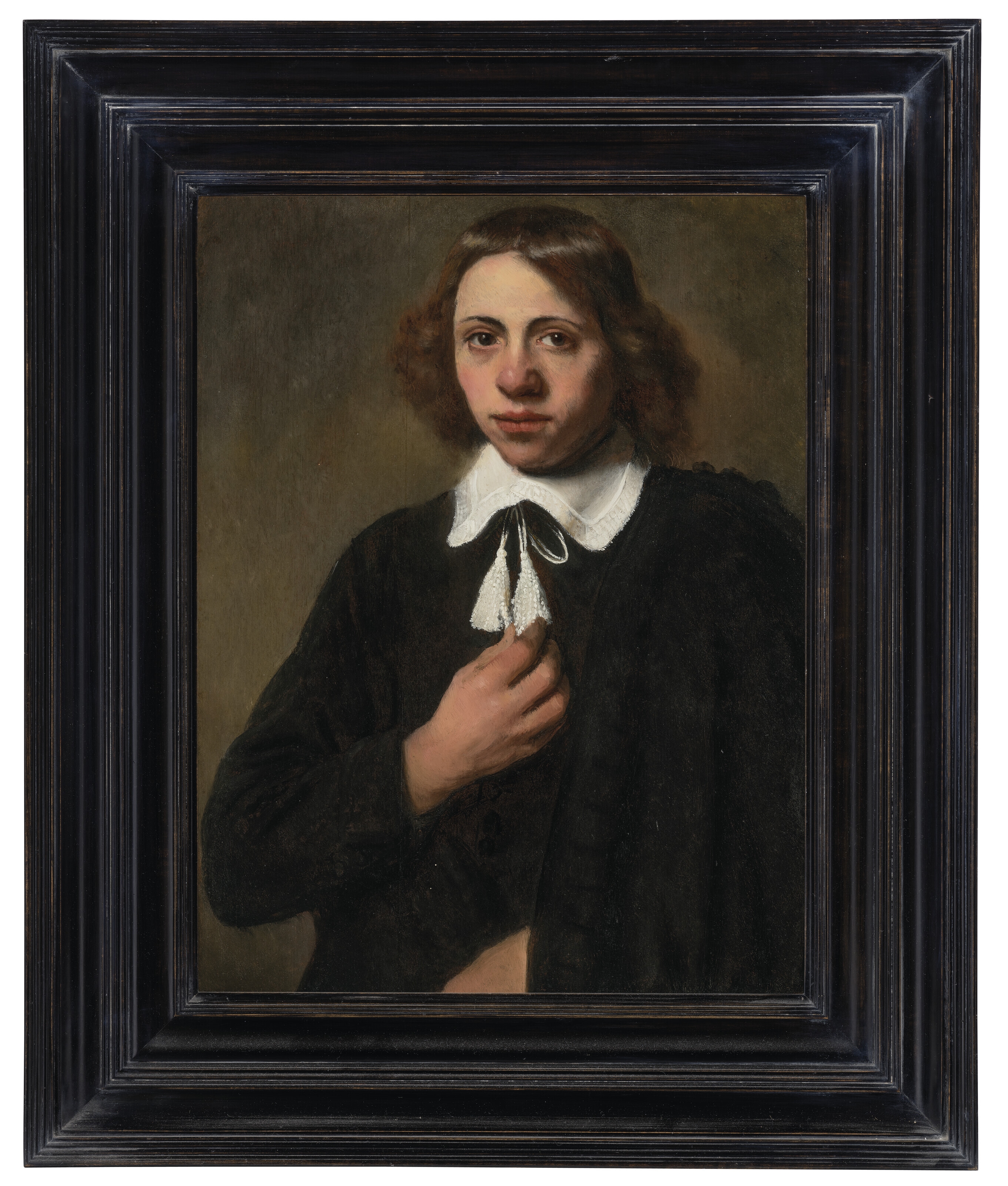 Artwork by Jacobus Levecq, Portrait d'un jeune homme, à mi-corps, Made of oil on panel