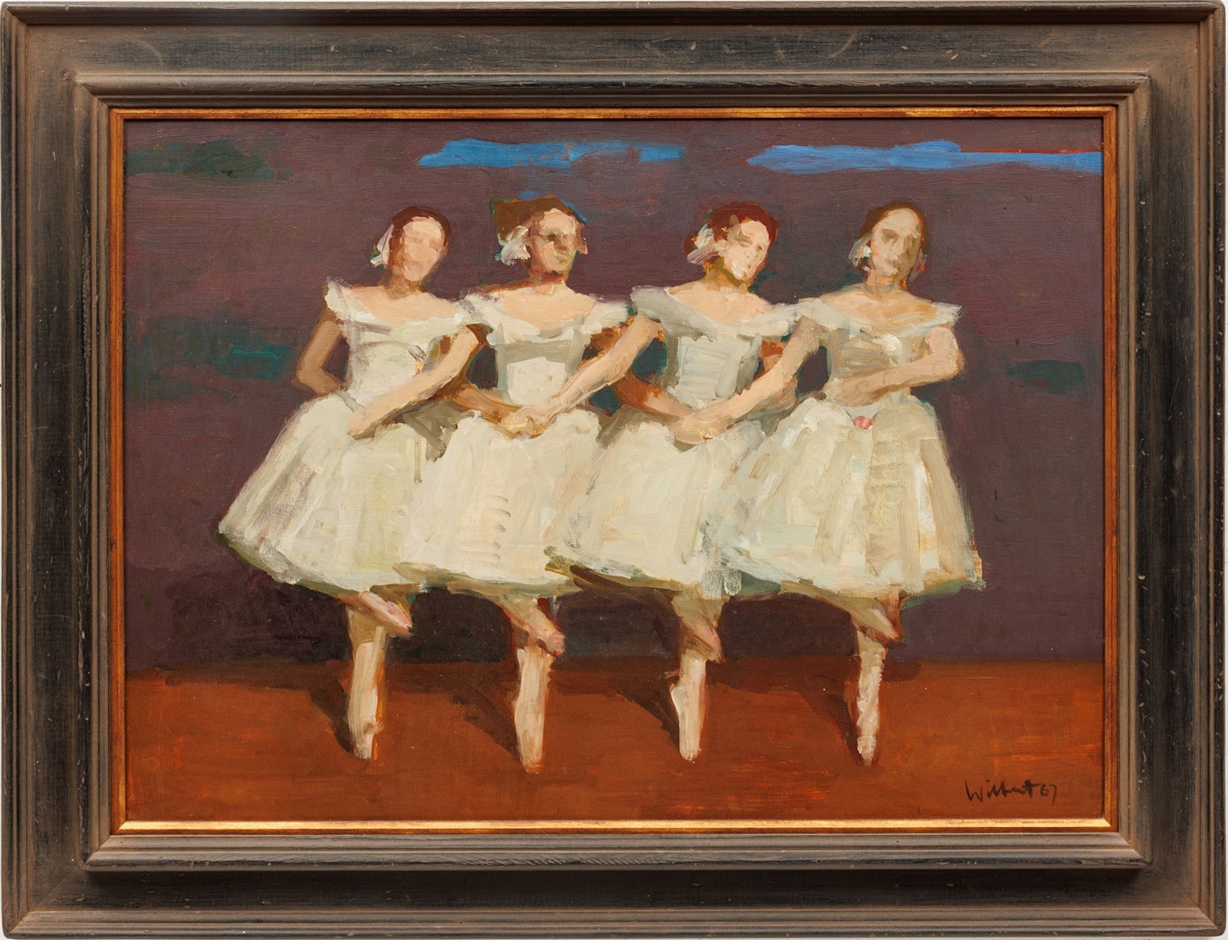 Artwork by Robert Wilbert, Robert Wilbert (American, B. 1929) Oil on Canvas, "Cygnets", H 24" W 32", Made of Oil on Canvas