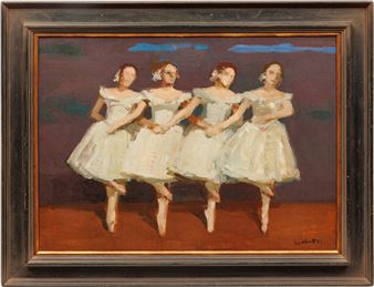 Robert Wilbert (American, B. 1929) Oil on Canvas, &quot;Cygnets&quot;, H 24&quot; W 32&quot; - Robert Wilbert