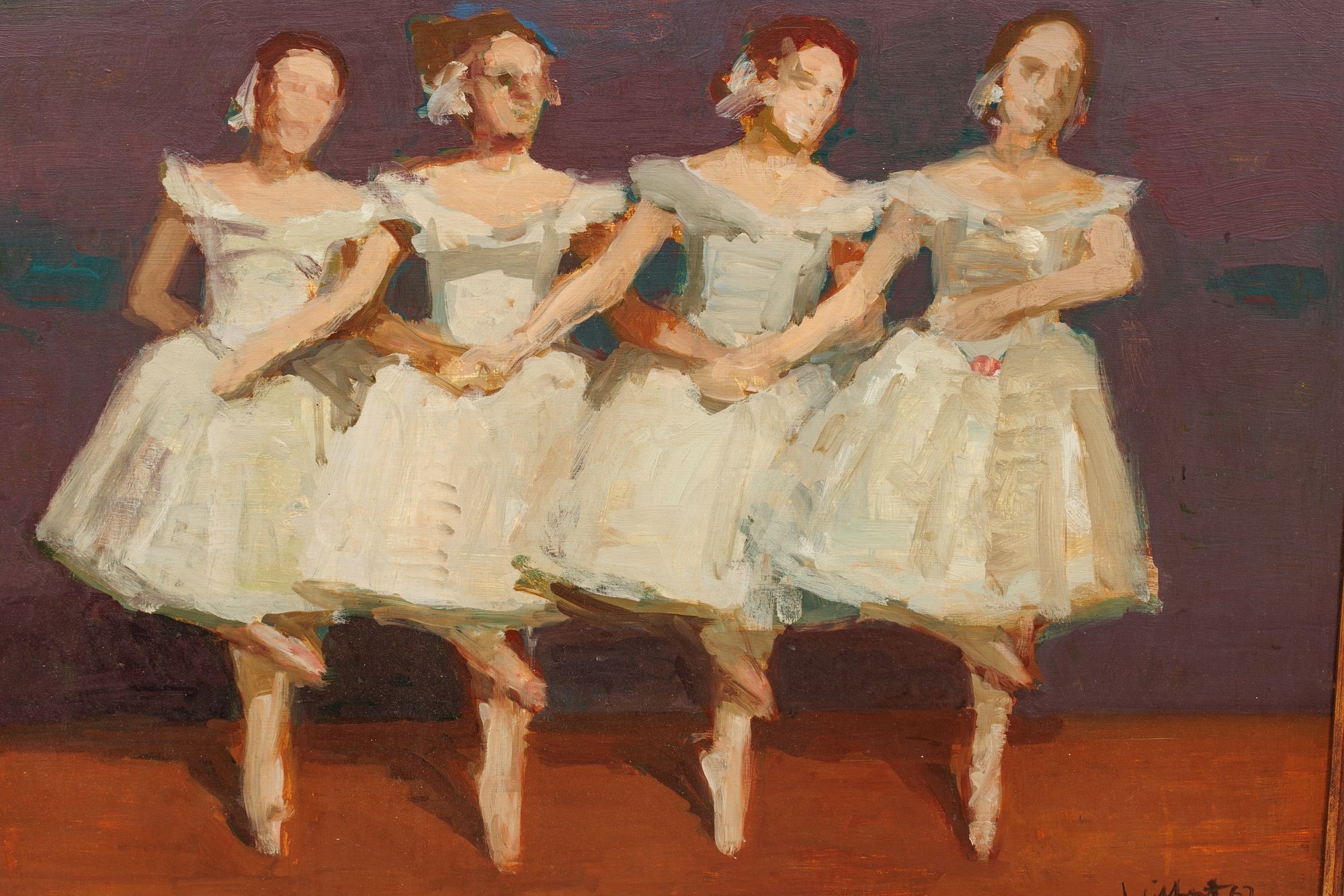 Artwork by Robert Wilbert, Robert Wilbert (American, B. 1929) Oil on Canvas, "Cygnets", H 24" W 32", Made of Oil on Canvas