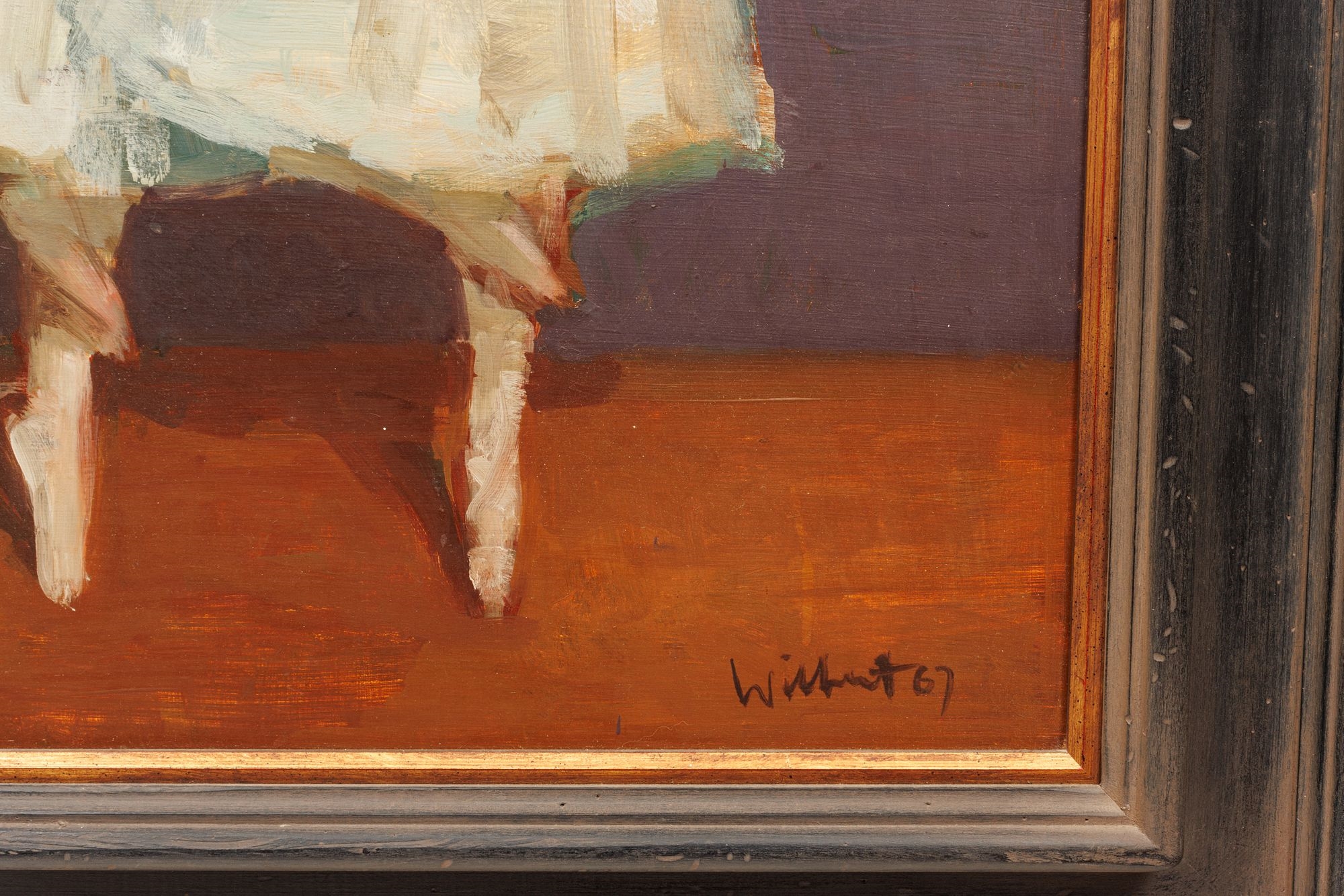 Artwork by Robert Wilbert, Robert Wilbert (American, B. 1929) Oil on Canvas, "Cygnets", H 24" W 32", Made of Oil on Canvas