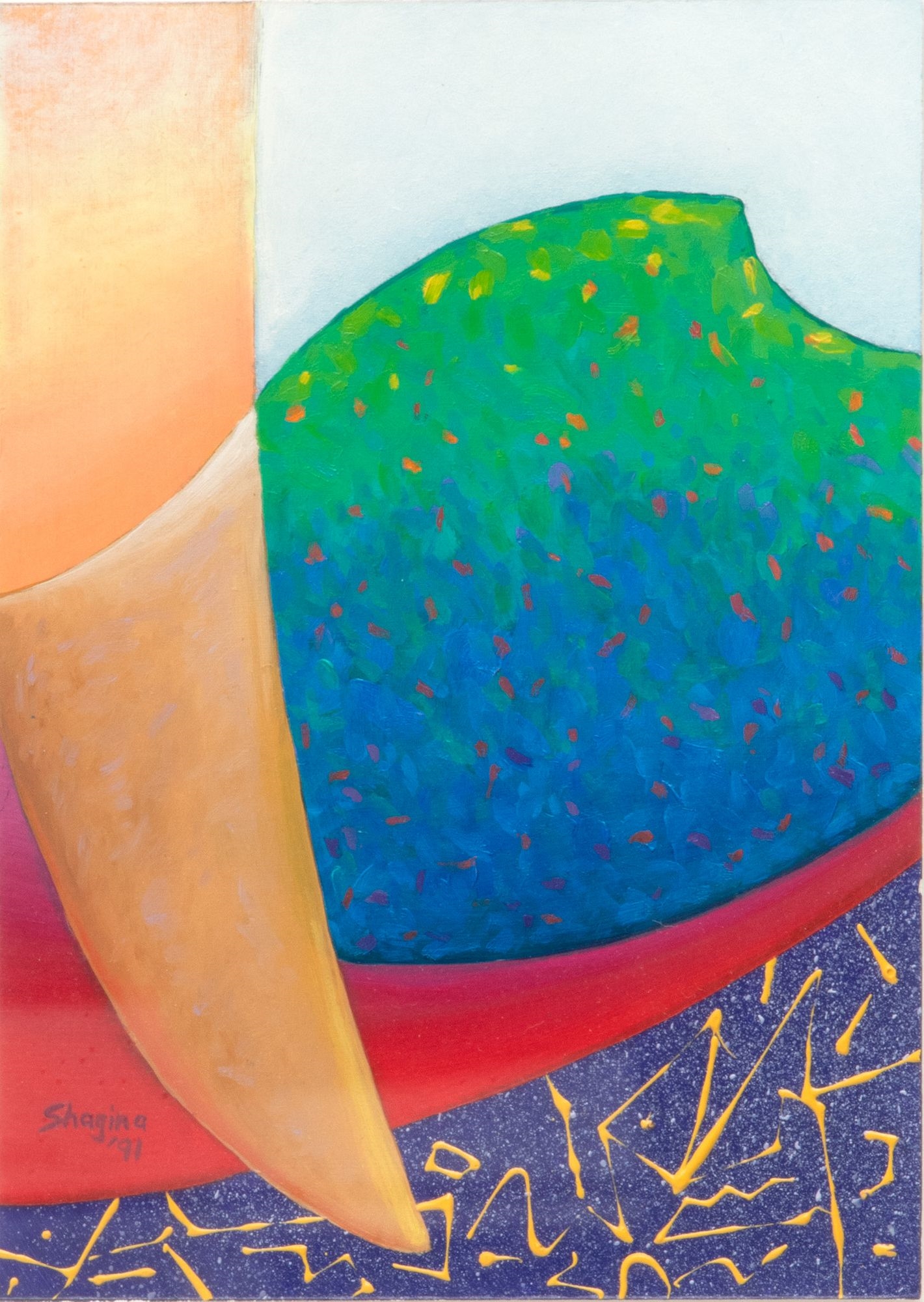 Artwork by Olga Shagina, Olga Shagina (Russia) Mixed Media on Paper, 1991, H 7" W 5", Made of Mixed Media on Paper