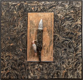 Gloria Ortiz-Hernández (Columbian, B. 1943) Mixed Media on Masonite &quot;Cypress&quot;, H 24&quot; W 24.25&quot; - Gloria Ortiz Hernandez