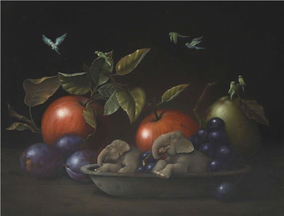 suzan-visser-still-life-with-birds-fruit-and-elephants-2012