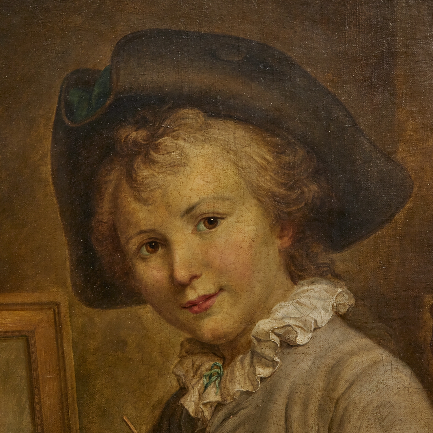 Artwork by François-Hubert Drouais, Portrait of a Young Boy Seated at an Easel, Made of oil on canvas