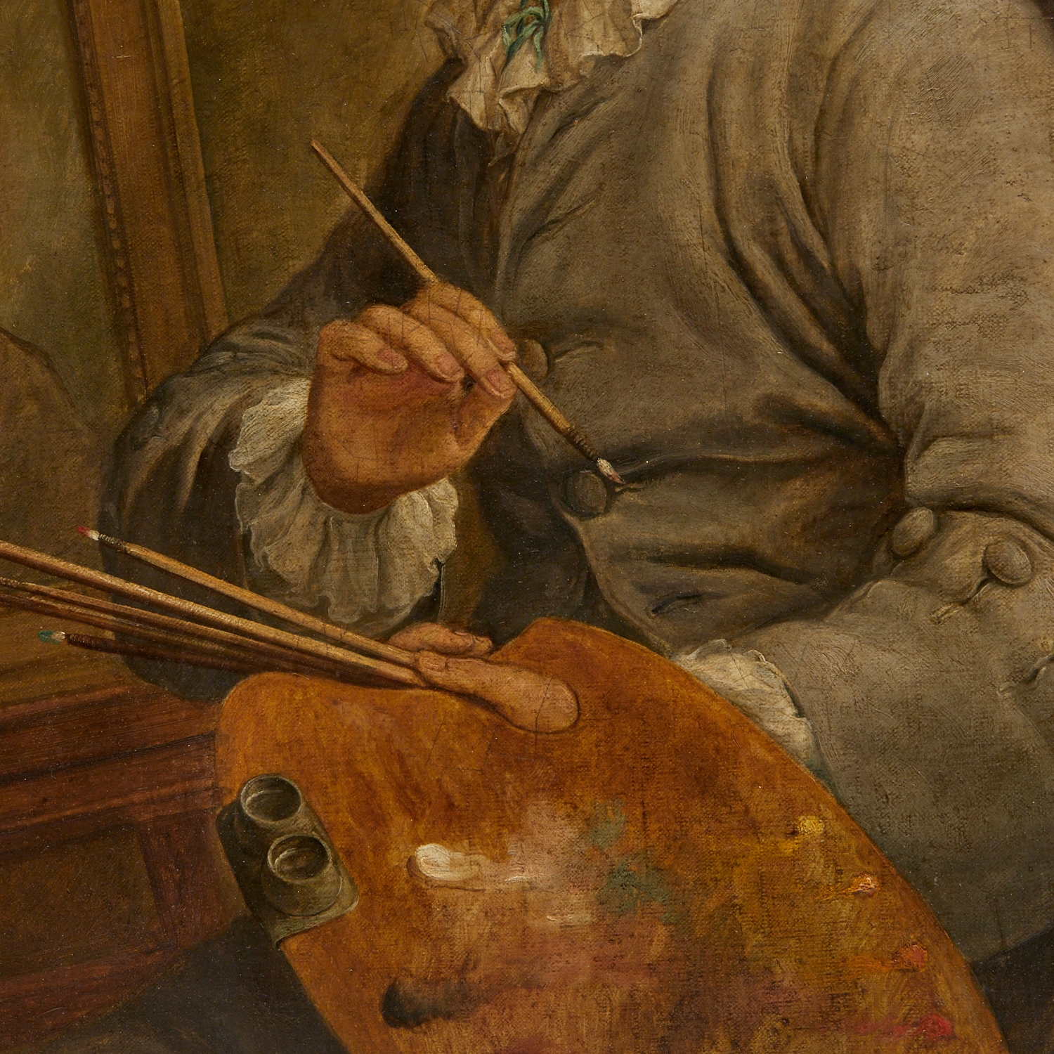 Artwork by François-Hubert Drouais, Portrait of a Young Boy Seated at an Easel, Made of oil on canvas