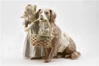 Über weißer Glasur polychrome Bemalung - Albert Roze