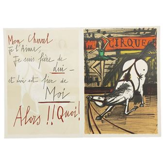 ベルナール・ビュッフェ、「LE CIRQUE-L'ecuyere」 Bernard Buffet | L'ecuyere from MON CIRQUE (1968) | MutualArt