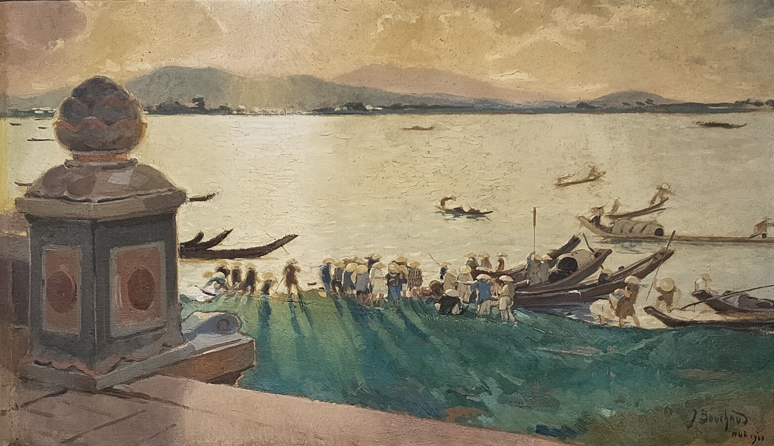 Artwork by Jean Bouchaud, Les bords de la rivière des, Made of oil on canvas