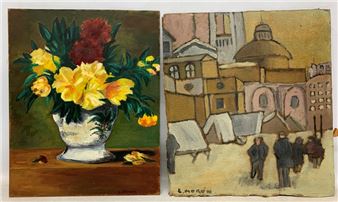 Escena de ciudad y flores - Laura Moron