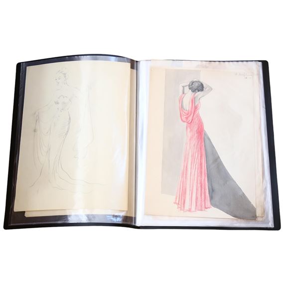 Yvonne Macfie | all sketches are ladies in elegant gowns (1930s) | MutualArt