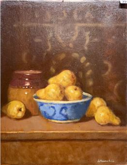 Still LIfe with Pears in Blue Bowl - Catherine Robb