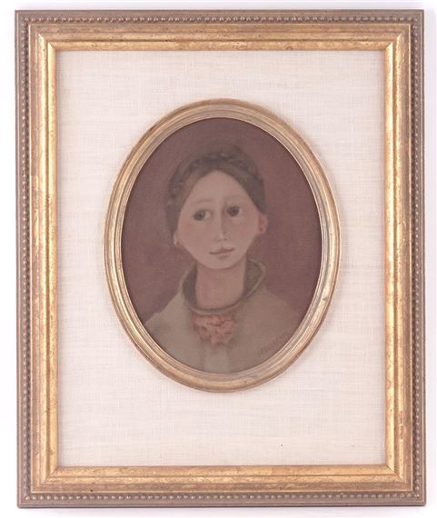 janne (1933-) Portrait of a Woman Oil on canvas Signed on the lower right: Sanschagrin 25, by Réjanne Sanschagrin