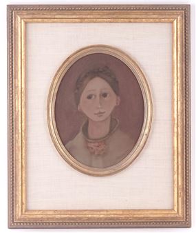 janne (1933-) Portrait of a Woman Oil on canvas Signed on the lower right: Sanschagrin 25, - Réjanne Sanschagrin
