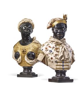 PAIRE DE BUSTES REPRÉSENTANT UN HOMME ET UNE FEMME - Italian School, 18th Century