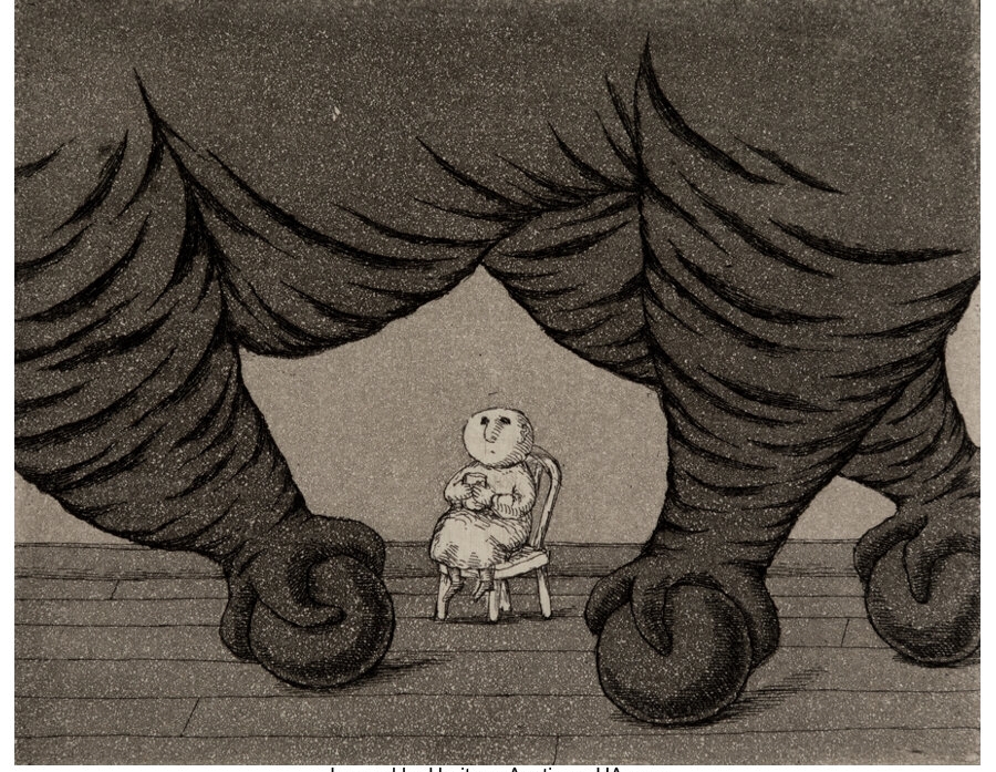 Child and Elephant Table by Edward Gorey