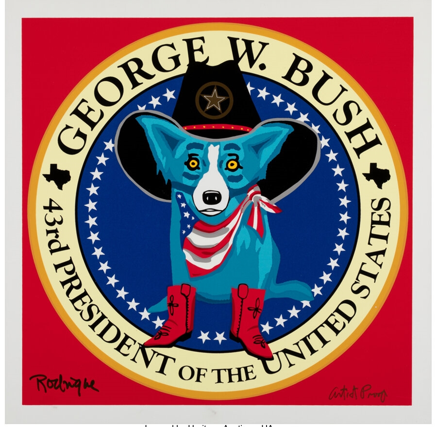 George Rodrigue | George W. Bush Presidential Seal (Red), 2001 (2001 ...