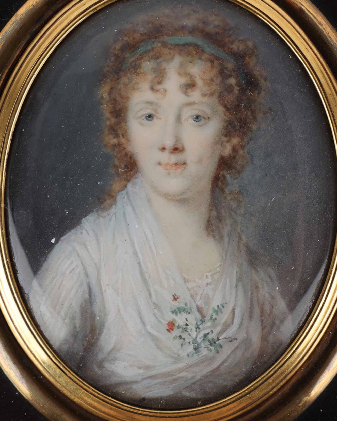 Artwork by Cornelius Hoyer, Miniatureportræt af kvinde