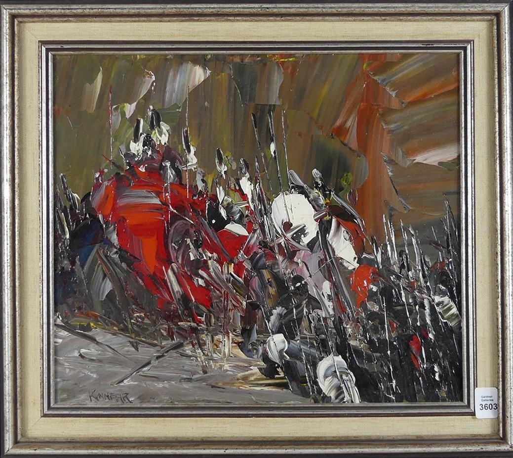 Artwork by John H. Kinnear, Tic Tacs at Conflict I, Made of oil on masonite