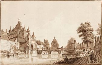 View of the Grote Houtpoort in Haarlem - Hendrik Spilman