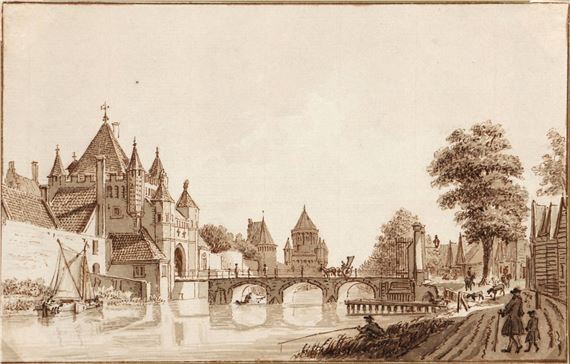 View of the Grote Houtpoort in Haarlem by Hendrik Spilman