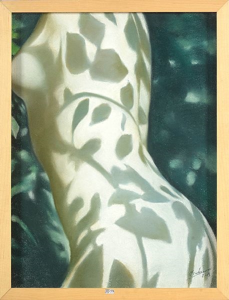 Artwork by Michel Leclercq, Ombres sur dos dénudé, Made of Pastel on paper