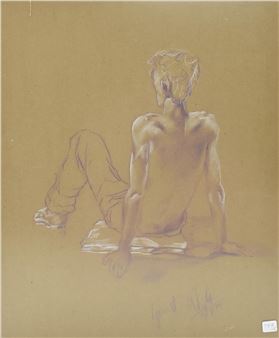 three PASTELS, "Studies of Figures" (3) - Grant Wylie