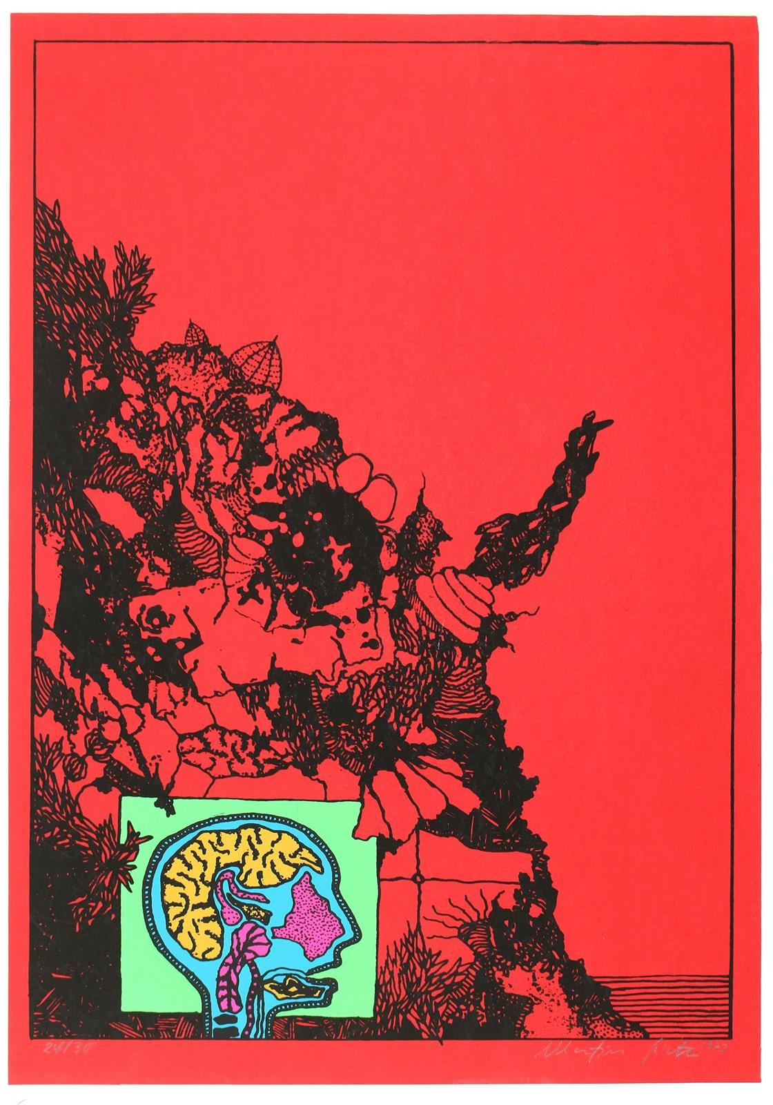 Artwork by Martin Gietz, 4 (2 farbig) Bl, Made of print