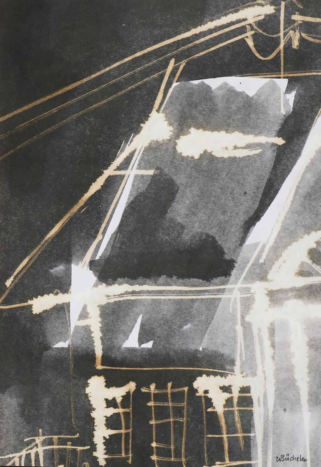 Artwork by Waltraud Bücheler, 4 abstrakte Kompositionen: Abkühlung naht, Made of watercolor