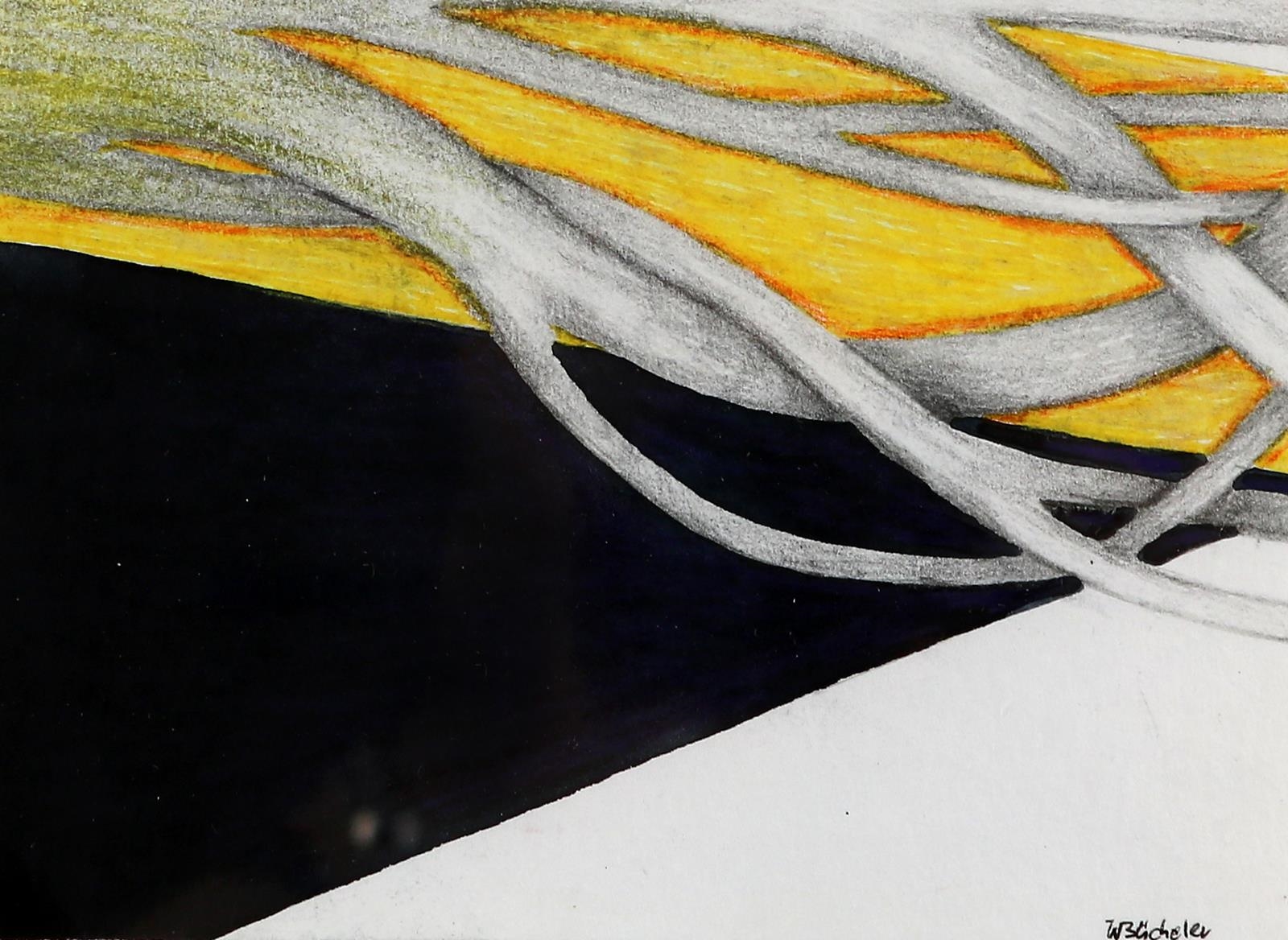 Artwork by Waltraud Bücheler, 4 abstrakte Kompositionen: Abkühlung naht, Made of watercolor