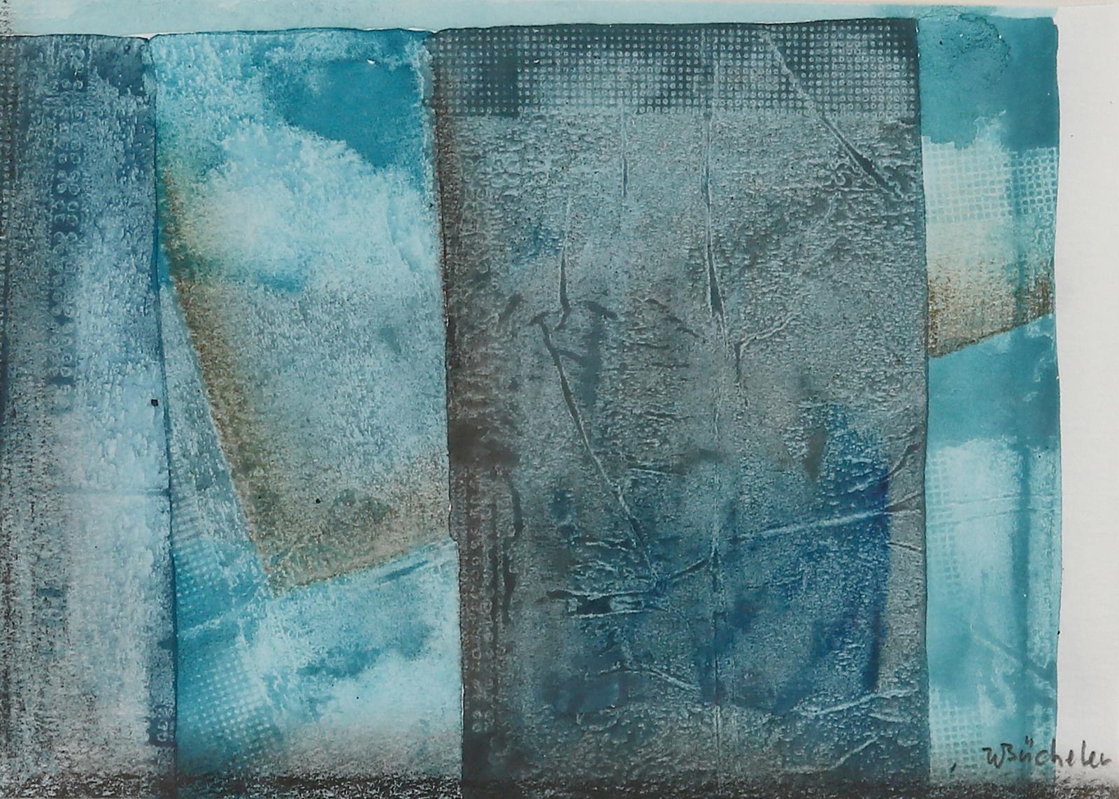 Artwork by Waltraud Bücheler, 4 abstrakte Kompositionen: Abkühlung naht, Made of watercolor