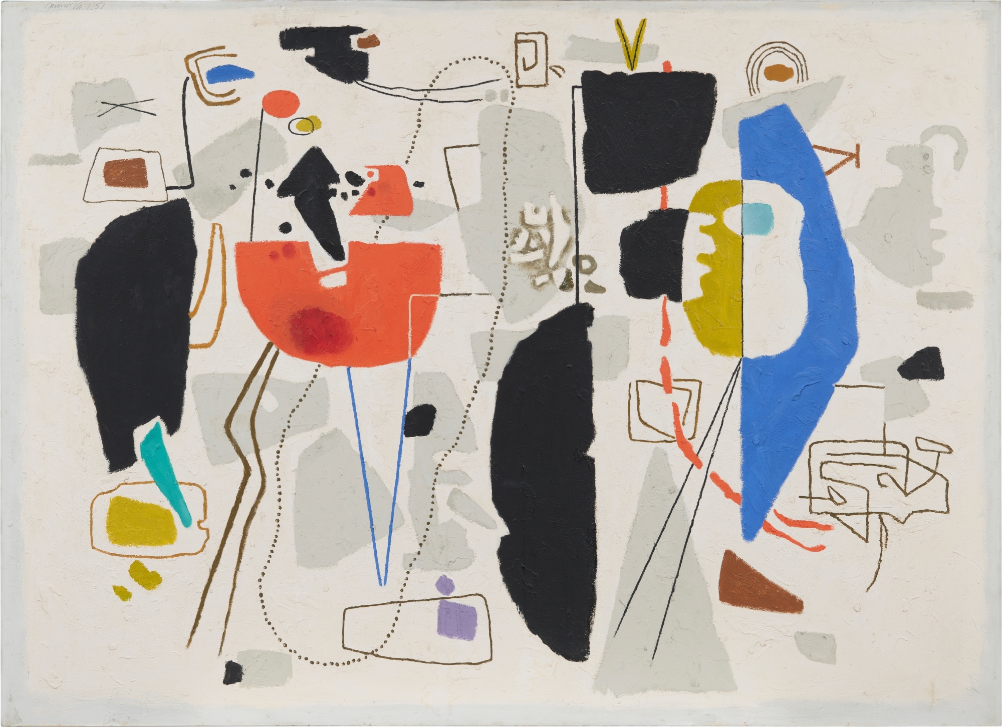 Artwork by Willi Baumeister, Allegro, Made of oil and synthetic resin on masonite