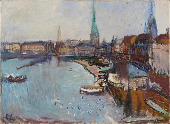 Hamburg, Binnenalster/Jungfernstieg by Oskar Kokoschka, 1926