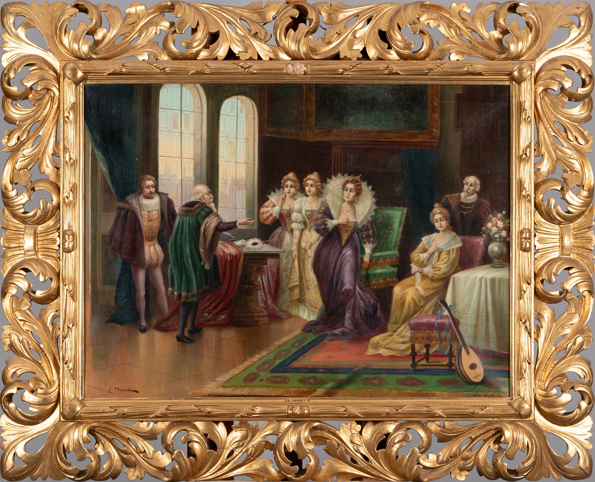 Artwork by Louis Doret, Court scene, 19th century, Made of oil