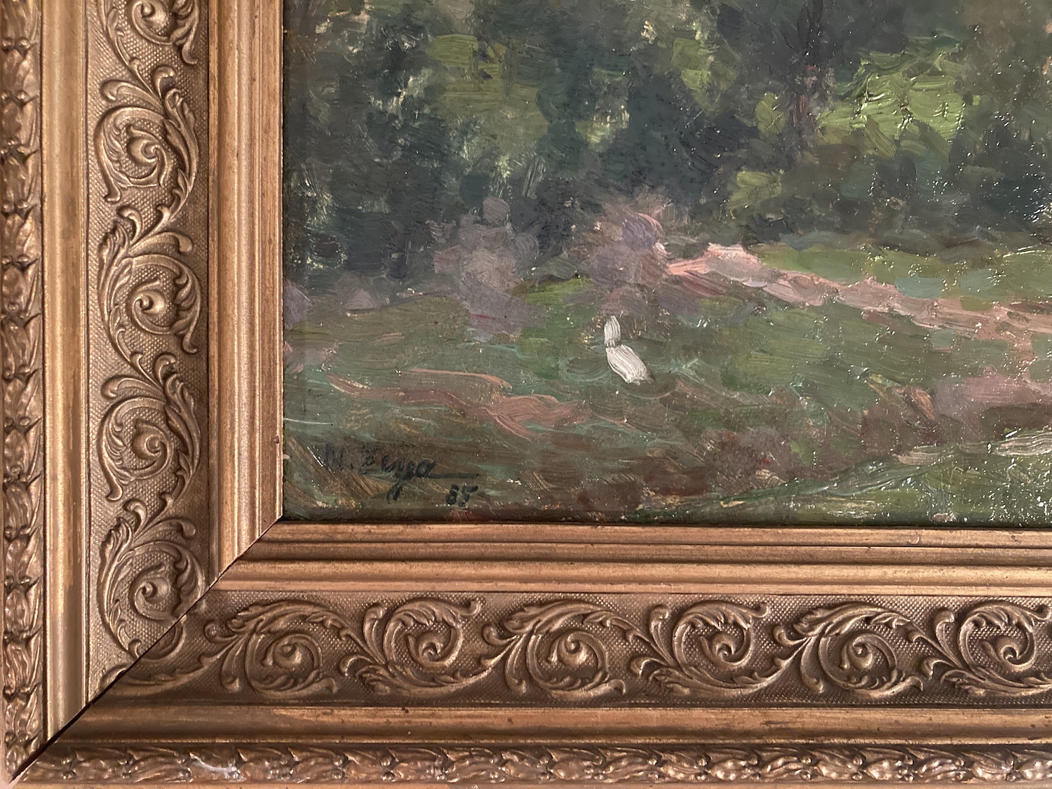 Artwork by Nazmi Ziya Güran, Küçük Ev, Made of karton üzerine yagliboya