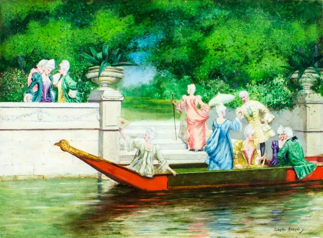 Artwork by Sylvester Musgrave, Boat Riding, Made of oil on canvas