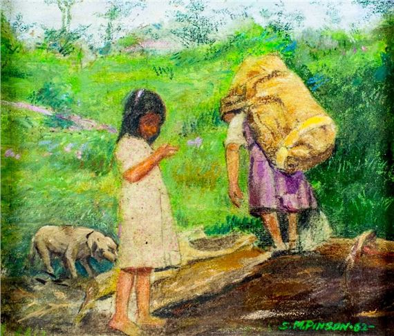 Country Scene by Solomon M. Pinson, 1962