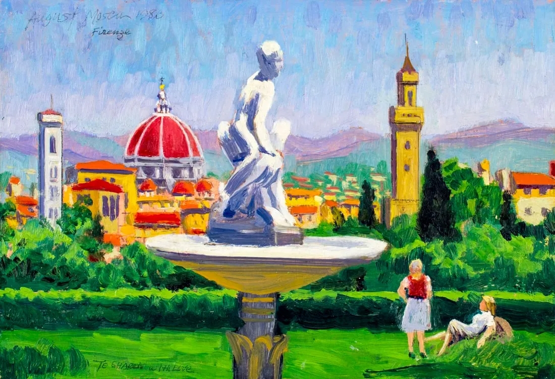 August Mosca | Italian Park Scene (1986) | MutualArt