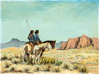 Two Indian Men on Horses - A. Hutchison