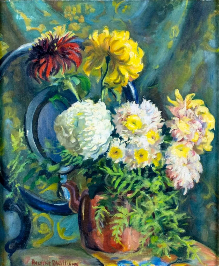 Still Life - Chrysanthemums by Pauline Williams, 1939