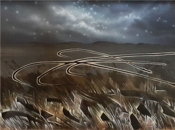 Broken fence wire over wet winter grass by Peter Binsbergen, 2008