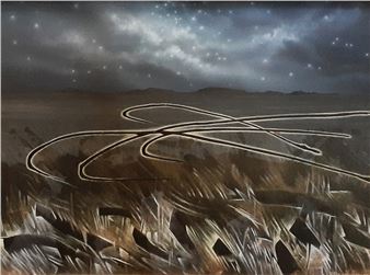 Broken fence wire over wet winter grass - Peter Binsbergen